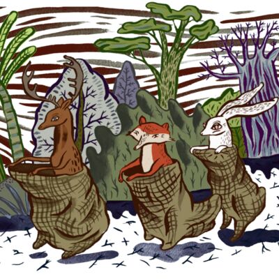 sack race brown sky Thumbnail